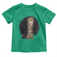 Funny Long Curly Hair Wig Cat Soccer Fans Toddler T Shirt Football Meme Sports Humor