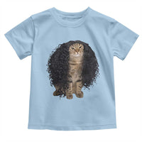 Funny Long Curly Hair Wig Cat Soccer Fans Toddler T Shirt Football Meme Sports Humor
