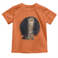 Funny Long Curly Hair Wig Cat Soccer Fans Toddler T Shirt Football Meme Sports Humor