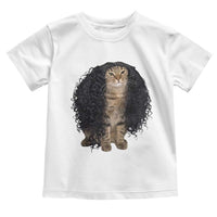 Funny Long Curly Hair Wig Cat Soccer Fans Toddler T Shirt Football Meme Sports Humor