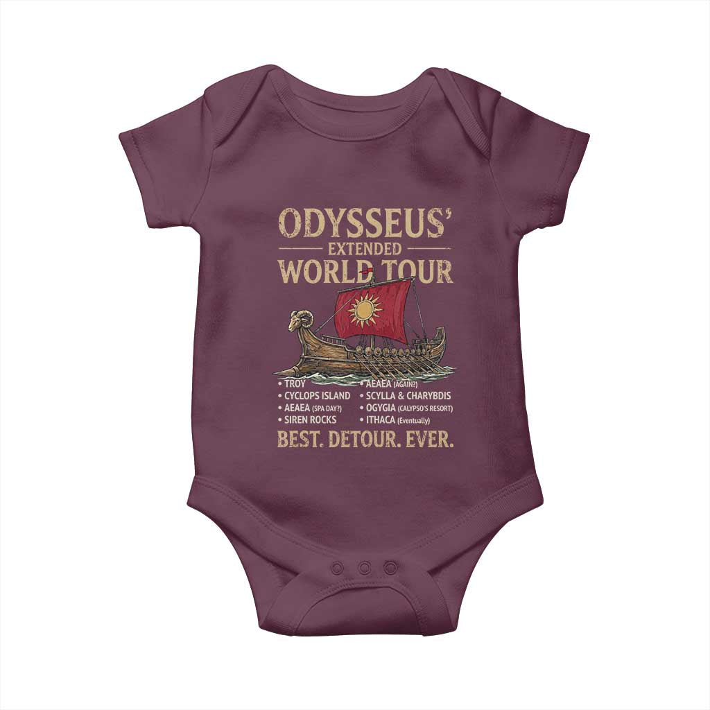 Odysseus Extended World Tour Baby Onesie Funny Greek Mythology Odyssey History Gift