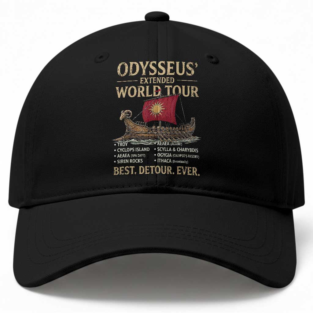 Odysseus Extended World Tour Baseball Cap Funny Greek Mythology Odyssey History Gift