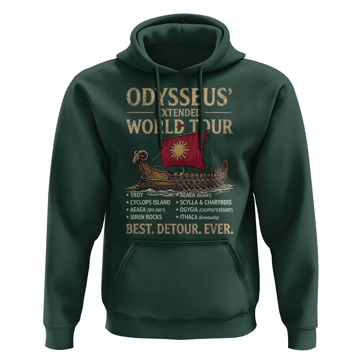 Odysseus Extended World Tour Hoodie Funny Greek Mythology Odyssey History Gift