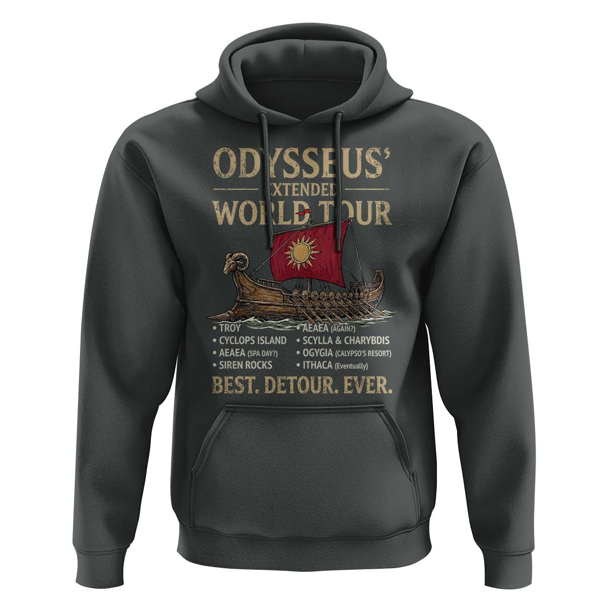 Odysseus Extended World Tour Hoodie Funny Greek Mythology Odyssey History Gift