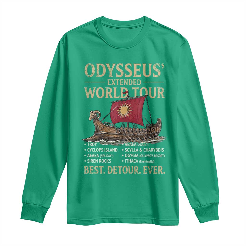 Odysseus Extended World Tour Long Sleeve Shirt Funny Greek Mythology Odyssey History Gift