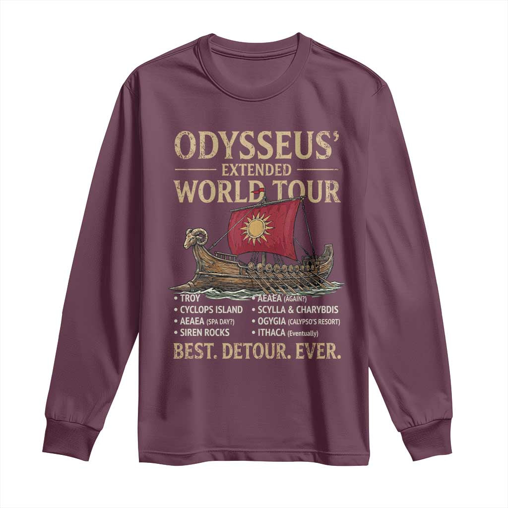 Odysseus Extended World Tour Long Sleeve Shirt Funny Greek Mythology Odyssey History Gift