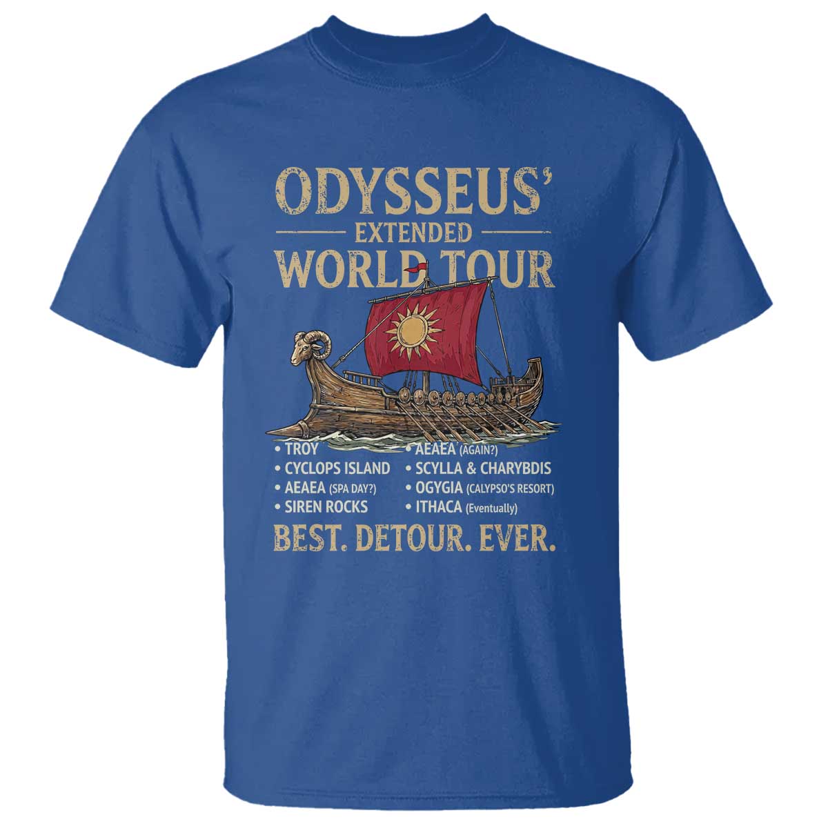 Odysseus Extended World Tour T Shirt Funny Greek Mythology Odyssey History Gift
