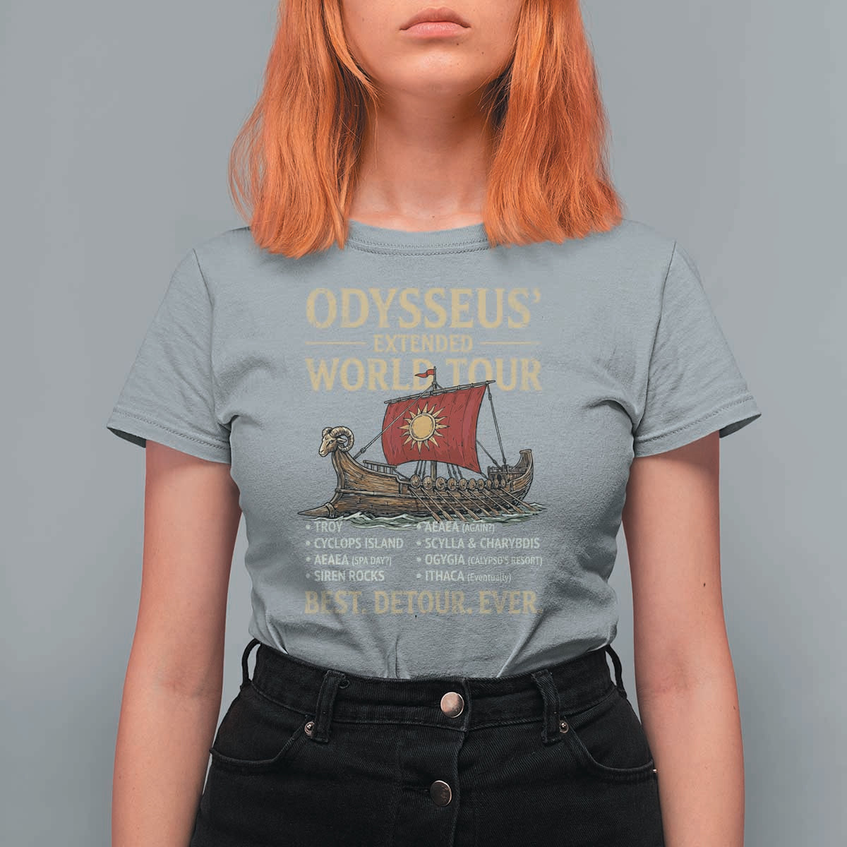 Odysseus Extended World Tour T Shirt For Women Funny Greek Mythology Odyssey History Gift