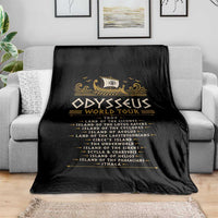 Odysseus World Tour Epic Journey Throw Blanket Funny Greek Mythology Odyssey History Gift