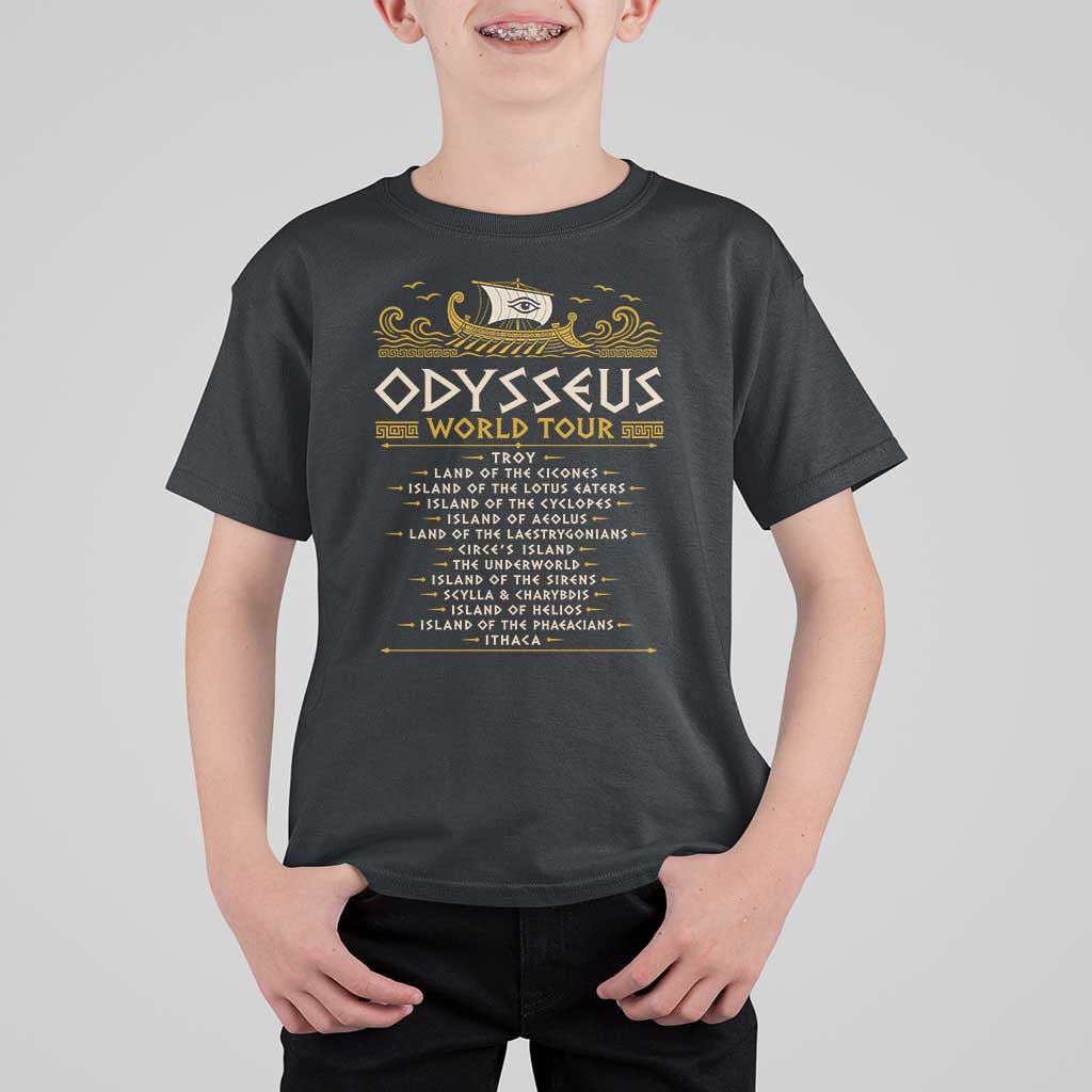 Odysseus World Tour Epic Journey T Shirt For Kid Funny Greek Mythology Odyssey History Gift