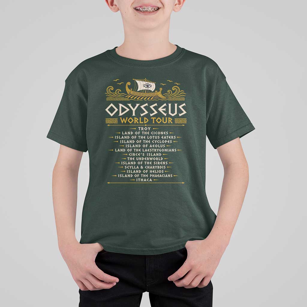 Odysseus World Tour Epic Journey T Shirt For Kid Funny Greek Mythology Odyssey History Gift