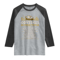 Odysseus World Tour Epic Journey Raglan Shirt Funny Greek Mythology Odyssey History Gift