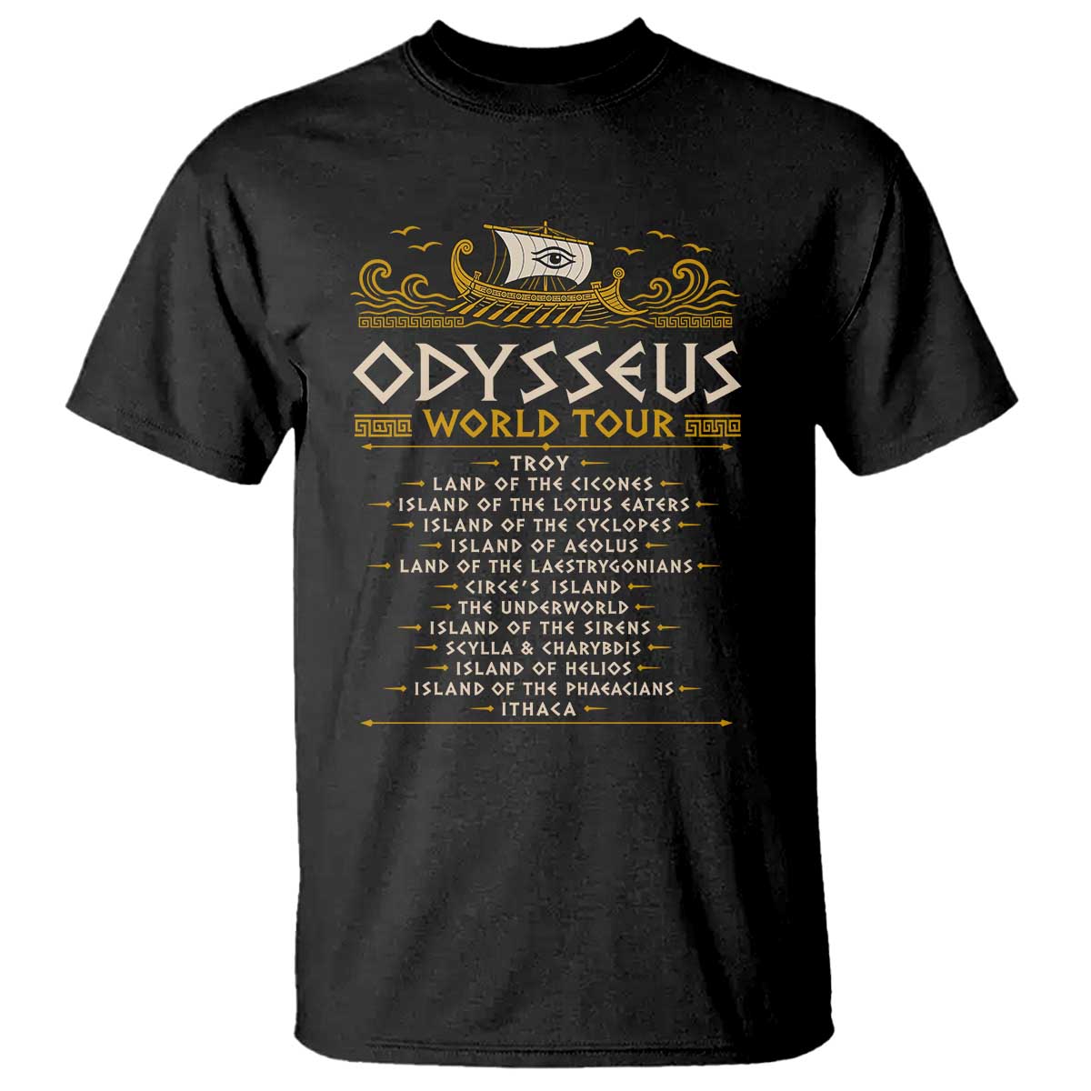 Odysseus World Tour Epic Journey T Shirt Funny Greek Mythology Odyssey History Gift
