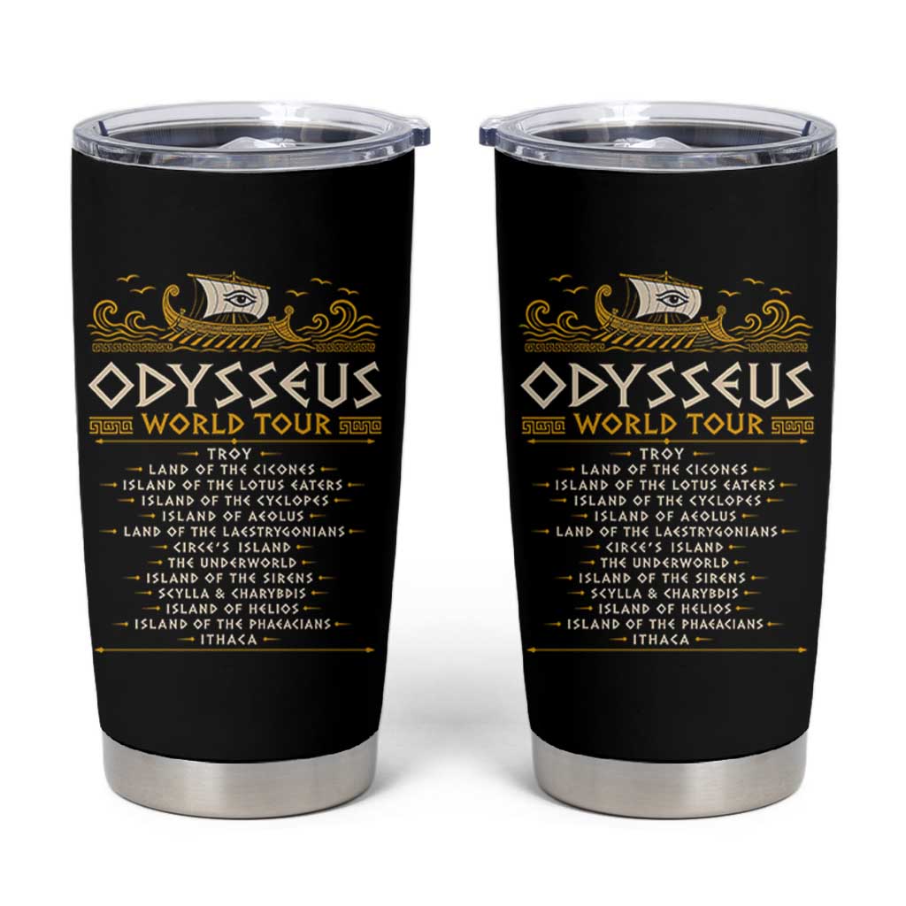 Odysseus World Tour Epic Journey Tumbler Cup Funny Greek Mythology Odyssey History Gift