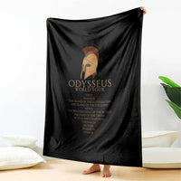 Odysseus Ancient Greek Odyssey World Tour Throw Blanket Mythology Corinthian Helmet History Lover Gift