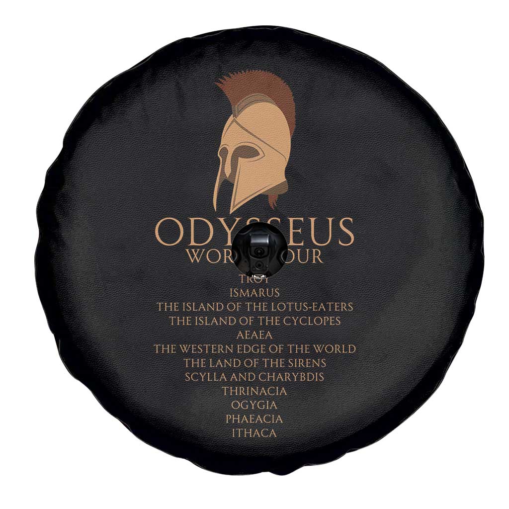 Odysseus Ancient Greek Odyssey World Tour Spare Tire Cover Mythology Corinthian Helmet History Lover Gift