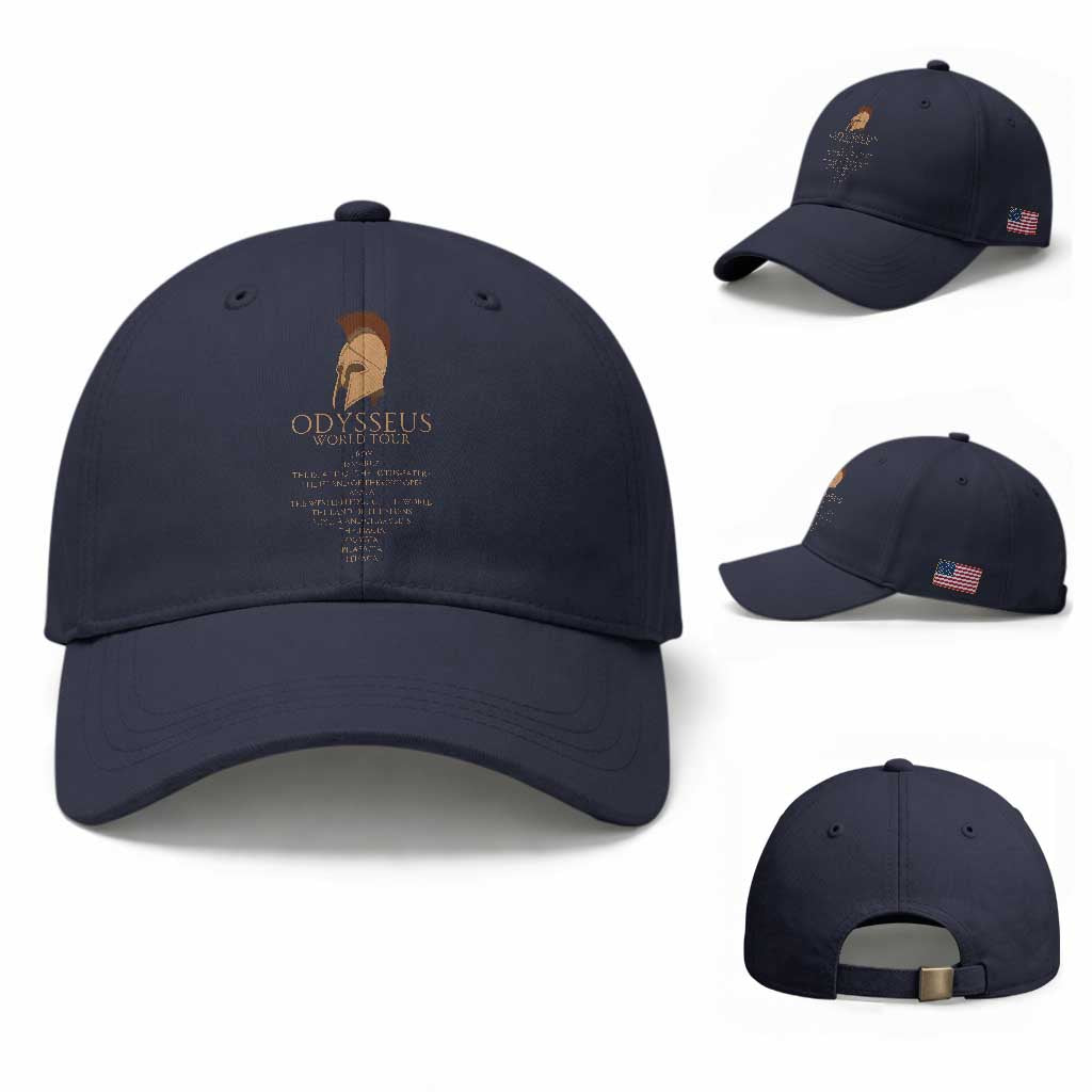 Odysseus Ancient Greek Odyssey World Tour Baseball Cap Mythology Corinthian Helmet History Lover Gift