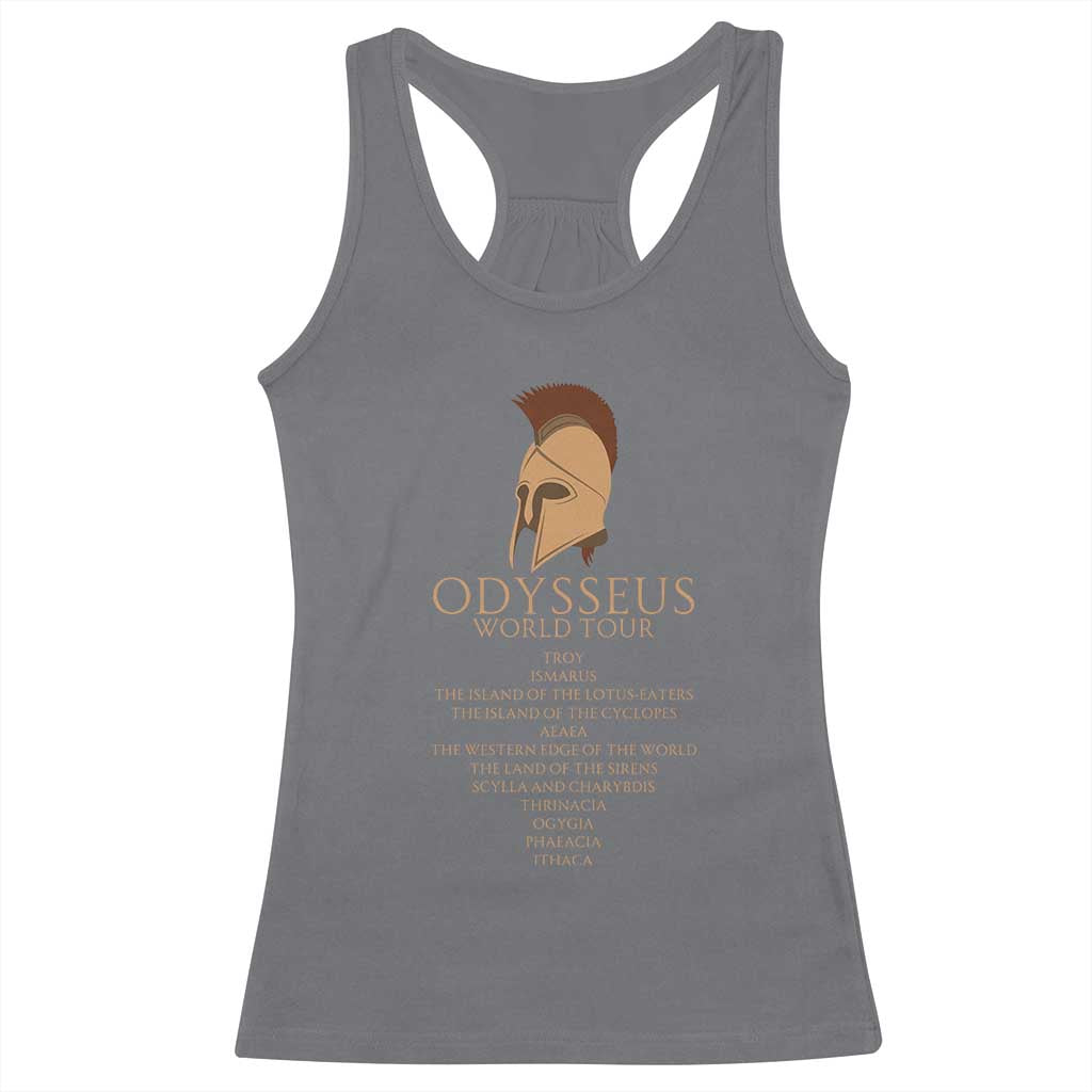 Odysseus Ancient Greek Odyssey World Tour Racerback Tank Top Mythology Corinthian Helmet History Lover Gift