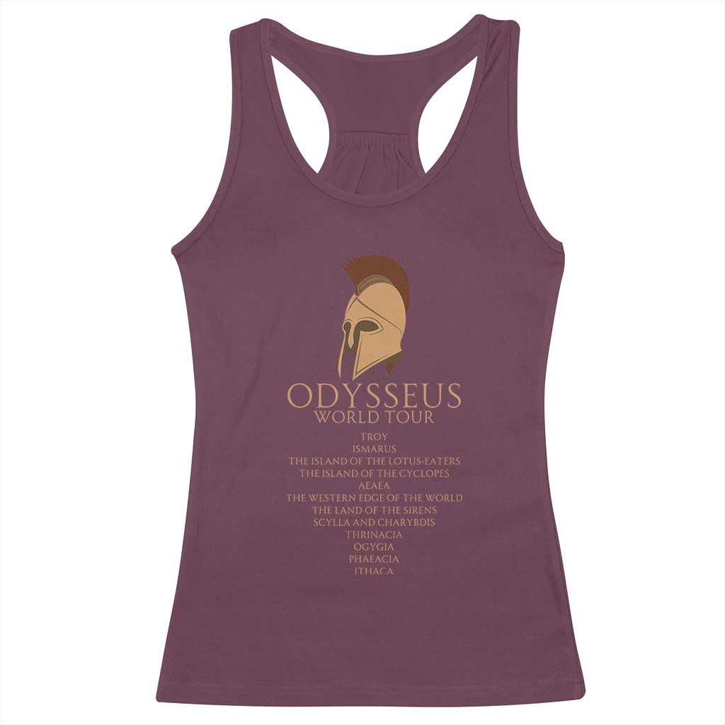 Odysseus Ancient Greek Odyssey World Tour Racerback Tank Top Mythology Corinthian Helmet History Lover Gift