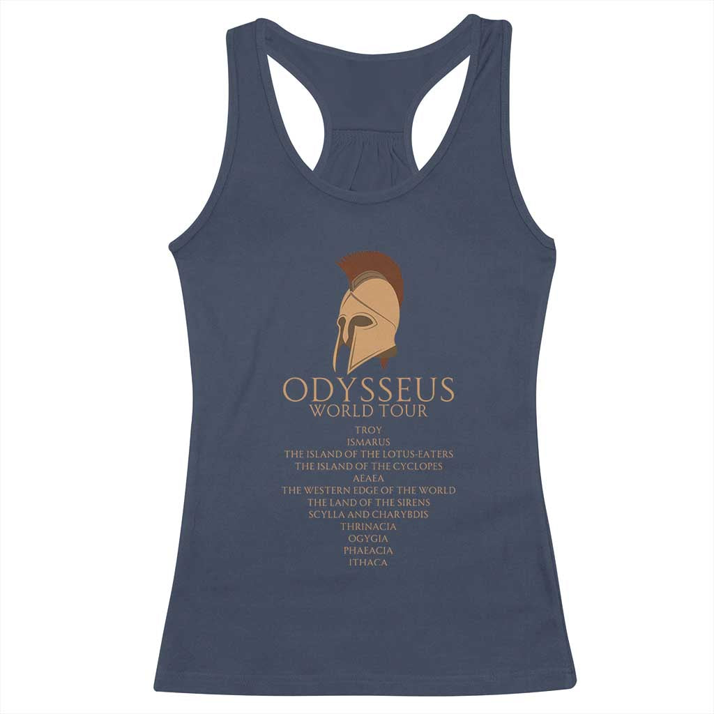 Odysseus Ancient Greek Odyssey World Tour Racerback Tank Top Mythology Corinthian Helmet History Lover Gift
