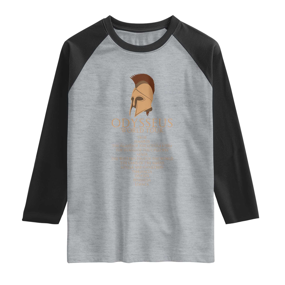 Odysseus Ancient Greek Odyssey World Tour Raglan Shirt Mythology Corinthian Helmet History Lover Gift