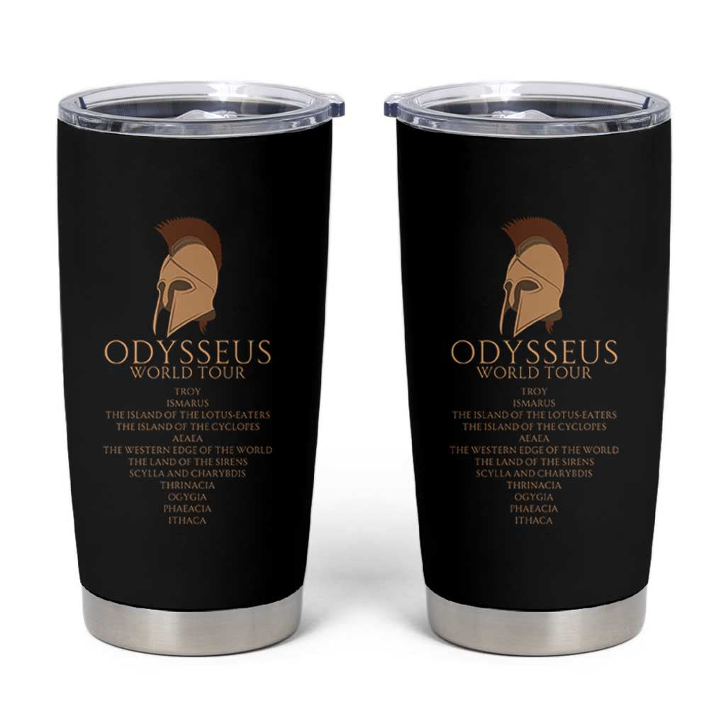 Odysseus Ancient Greek Odyssey World Tour Tumbler Cup Mythology Corinthian Helmet History Lover Gift