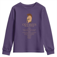 Odysseus Ancient Greek Odyssey World Tour Youth Sweatshirt Mythology Corinthian Helmet History Lover Gift