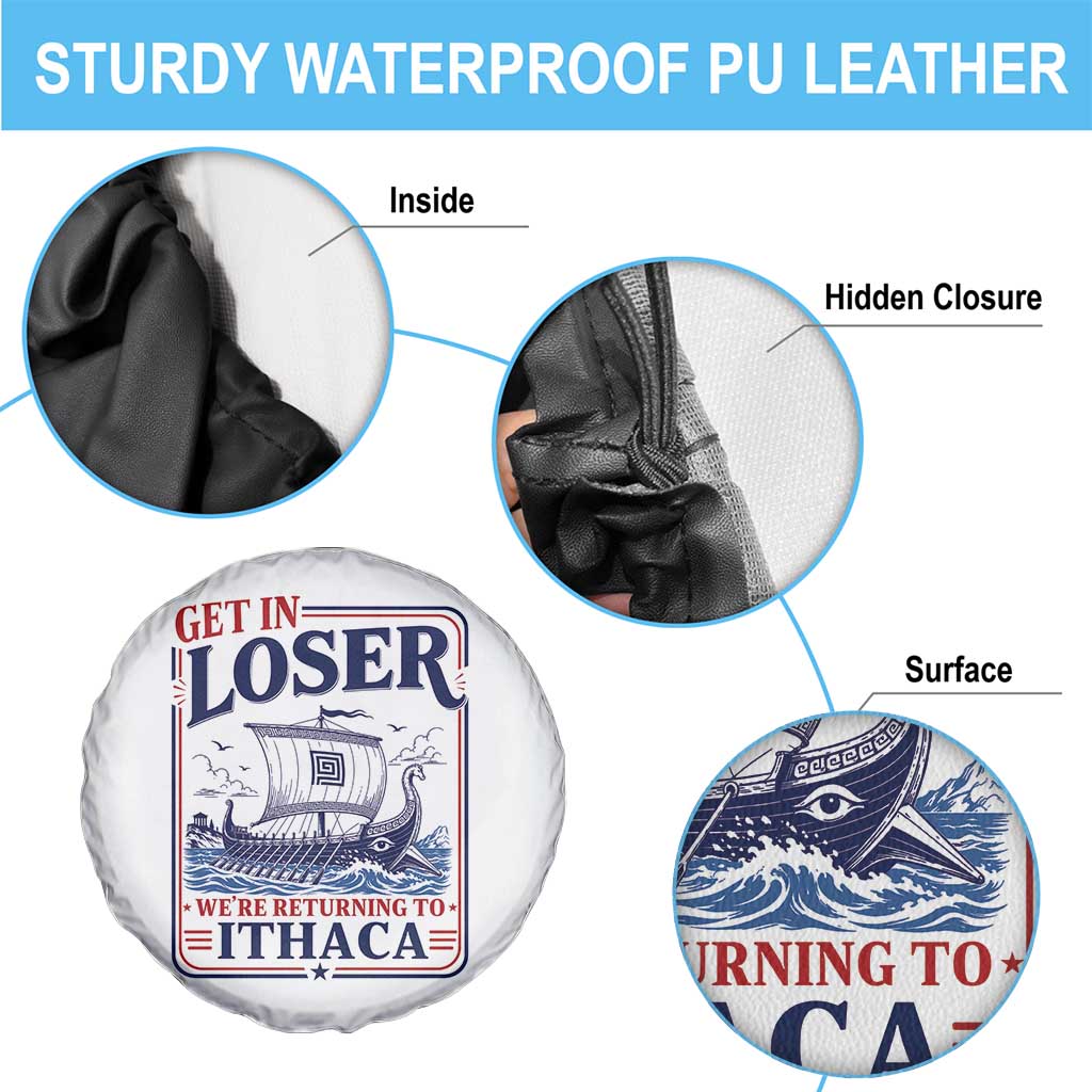 Funny Odysseus Journey Epic Odyssey Parody Spare Tire Cover Retro Get In Loser Returning To Ithaca Greek Mythology Meme