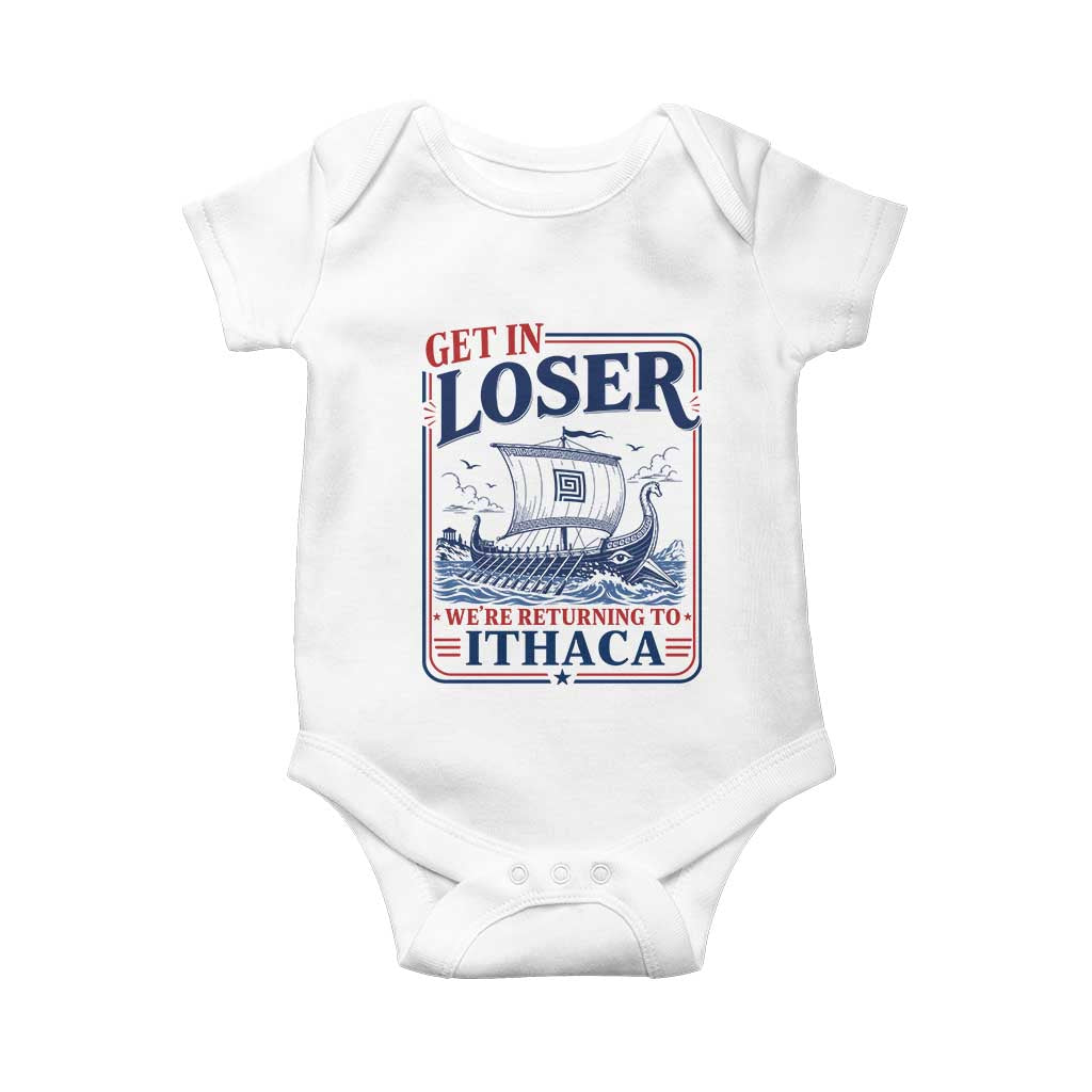 Funny Odysseus Journey Epic Odyssey Parody Baby Onesie Retro Get In Loser Returning To Ithaca Greek Mythology Meme