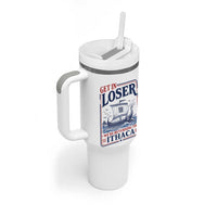 Funny Odysseus Journey Epic Odyssey Parody Tumbler With Handle Retro Get In Loser Returning To Ithaca Greek Mythology Meme
