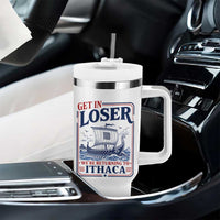 Funny Odysseus Journey Epic Odyssey Parody Tumbler With Handle Retro Get In Loser Returning To Ithaca Greek Mythology Meme