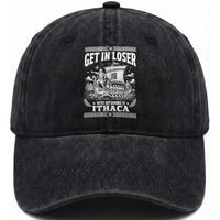 Funny Odysseus Get In Loser Returning To Ithaca Washed Cotton Baseball Cap Epic Odyssey Meme Greek Mythology Humor