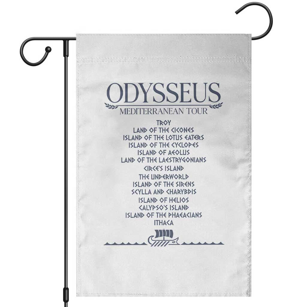 Odysseus Mediterranean Tour Garden Flag Funny Greek Mythology Ancient History Graphic