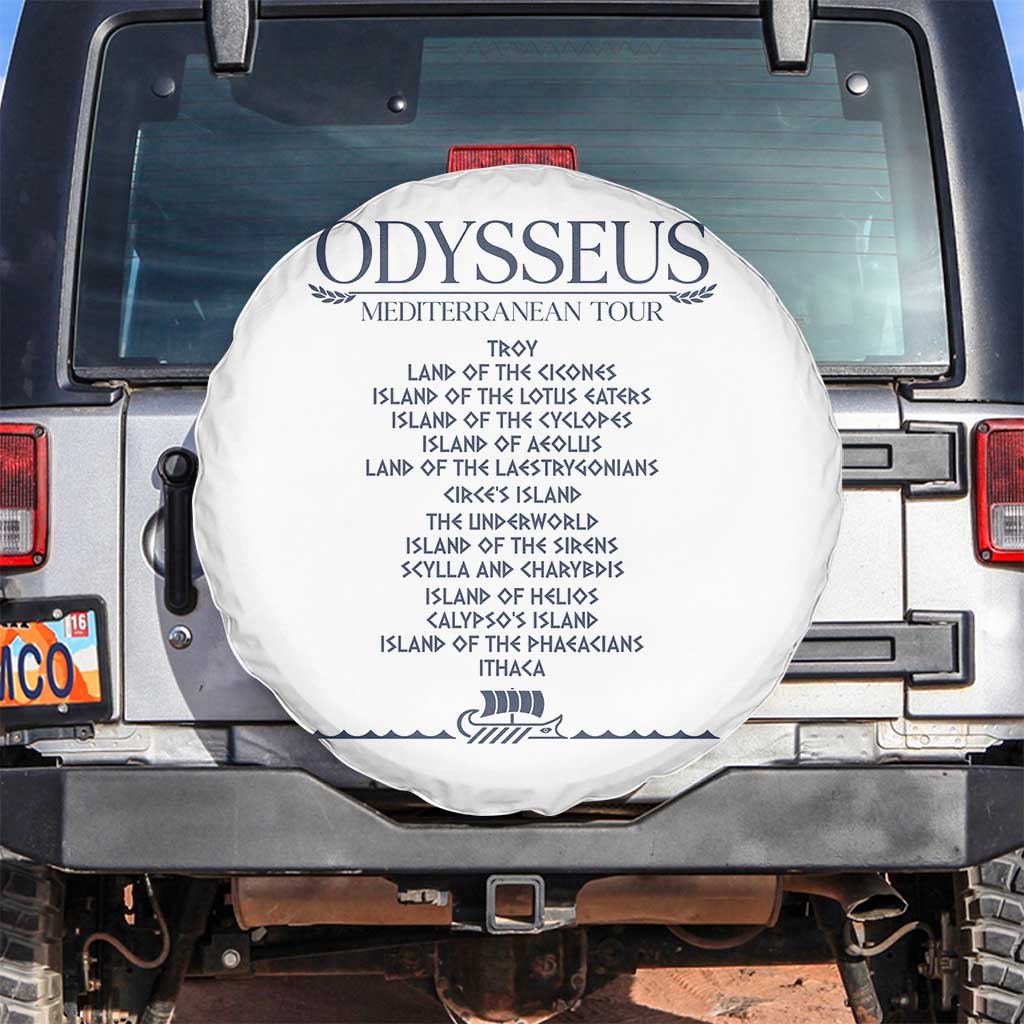 Odysseus Mediterranean Tour Spare Tire Cover Funny Greek Mythology Ancient History Graphic