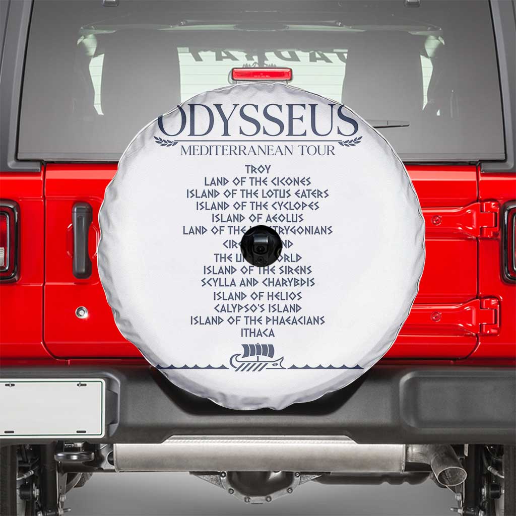 Odysseus Mediterranean Tour Spare Tire Cover Funny Greek Mythology Ancient History Graphic