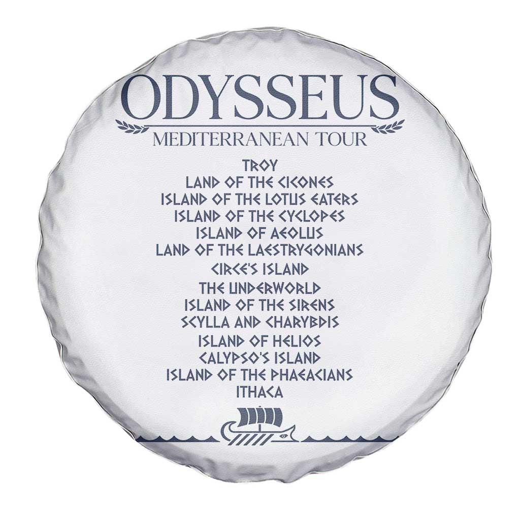 Odysseus Mediterranean Tour Spare Tire Cover Funny Greek Mythology Ancient History Graphic