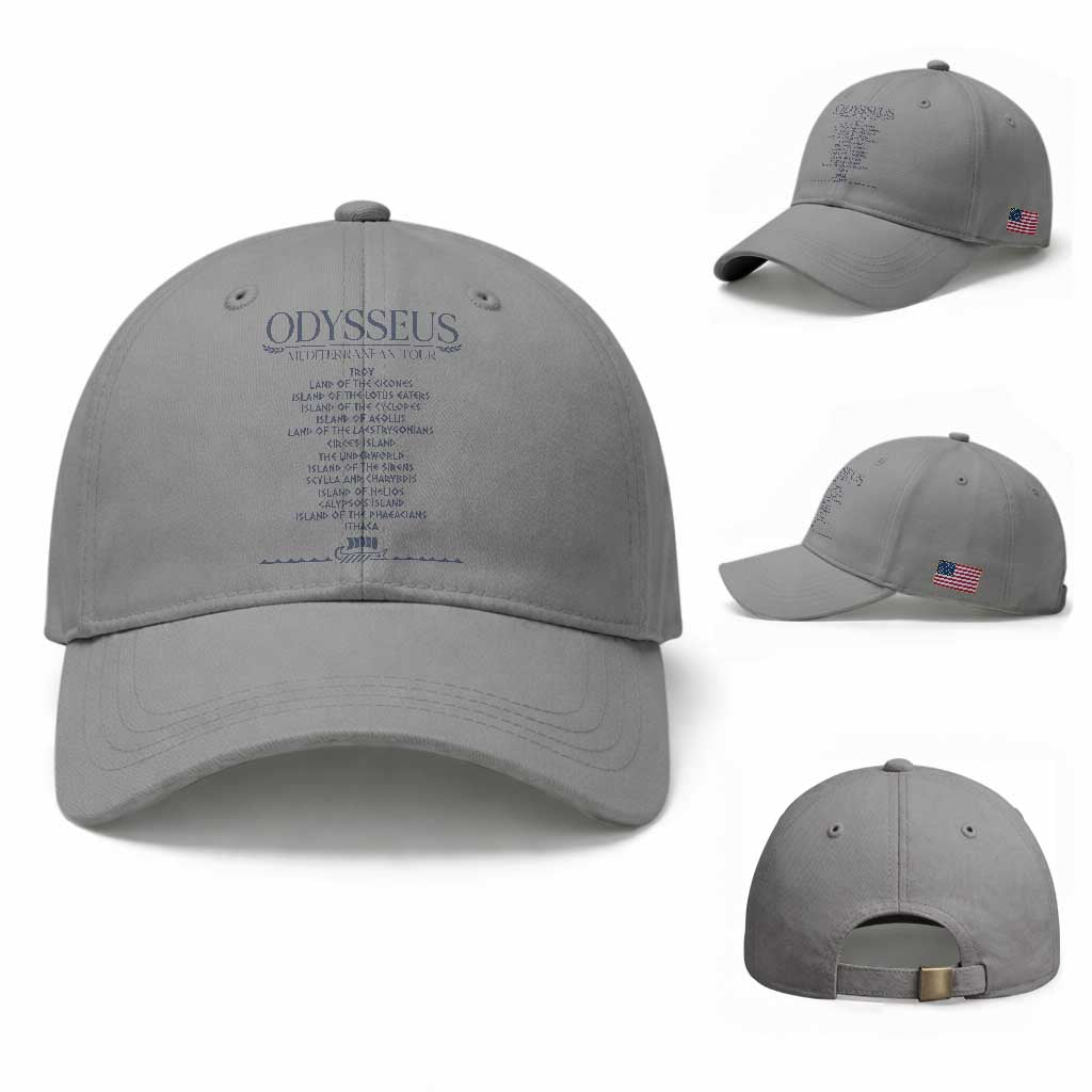 Odysseus Mediterranean Tour Baseball Cap Funny Greek Mythology Ancient History Graphic