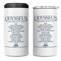 Odysseus Mediterranean Tour 4 in 1 Can Cooler Tumbler Funny Greek Mythology Ancient History Graphic