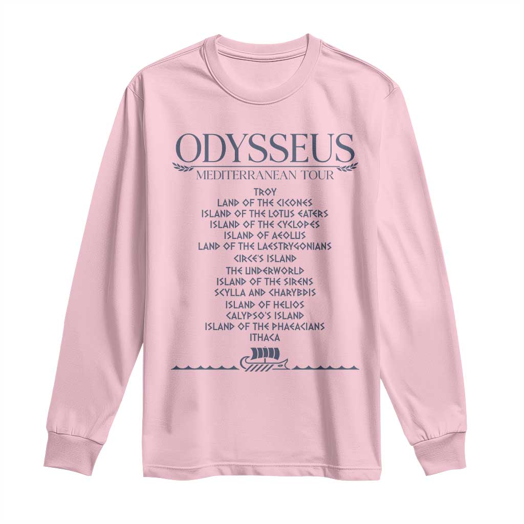 Odysseus Mediterranean Tour Long Sleeve Shirt Funny Greek Mythology Ancient History Graphic