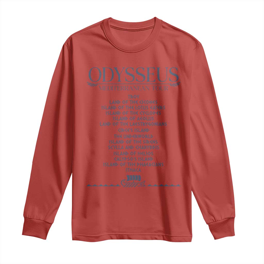 Odysseus Mediterranean Tour Long Sleeve Shirt Funny Greek Mythology Ancient History Graphic