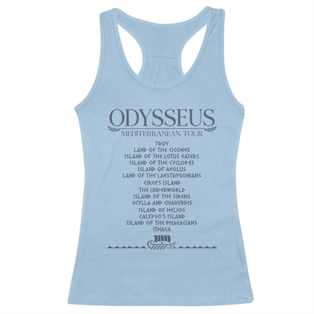 Odysseus Mediterranean Tour Racerback Tank Top Funny Greek Mythology Ancient History Graphic