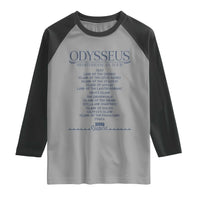 Odysseus Mediterranean Tour Raglan Shirt Funny Greek Mythology Ancient History Graphic