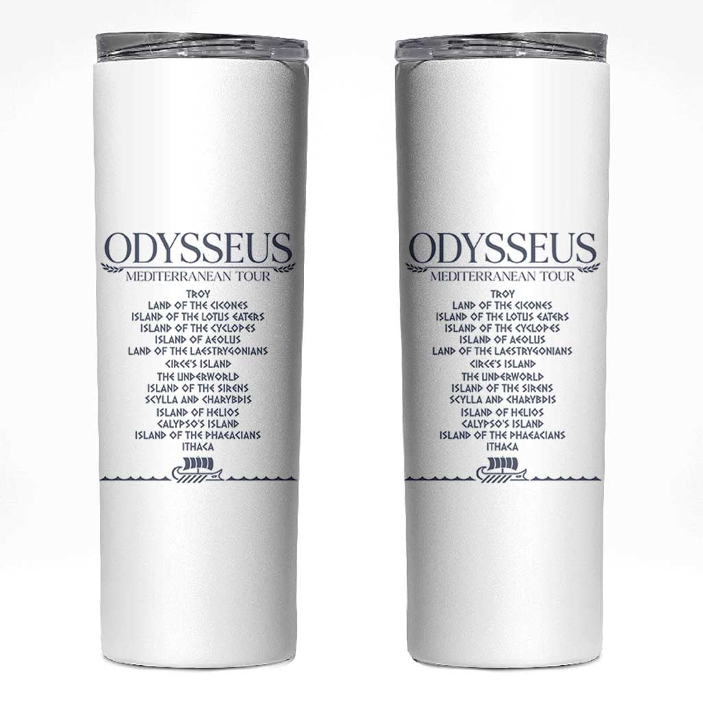 Odysseus Mediterranean Tour Skinny Tumbler Funny Greek Mythology Ancient History Graphic