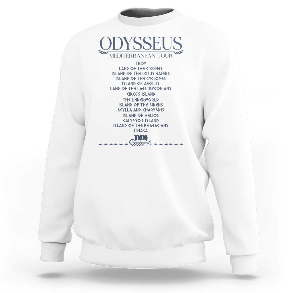 Odysseus Mediterranean Tour Sweatshirt Funny Greek Mythology Ancient History Graphic