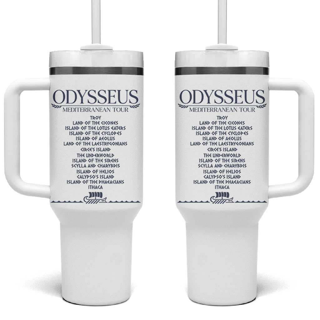 Odysseus Mediterranean Tour Tumbler With Handle Funny Greek Mythology Ancient History Graphic