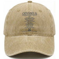 Odysseus Mediterranean Tour Washed Cotton Baseball Cap Funny Greek Mythology Ancient History Graphic