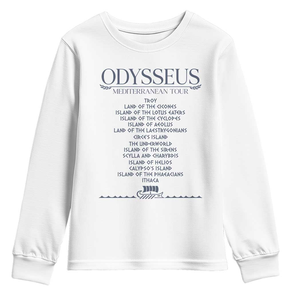 Odysseus Mediterranean Tour Youth Sweatshirt Funny Greek Mythology Ancient History Graphic