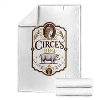 Circes BBQ Funny Greek Mythology Dark Humor Throw Blanket Slow Smoked Legendary Flavor Odysseus Pigs Odyssey Parody