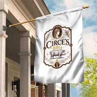 Circes BBQ Funny Greek Mythology Dark Humor Garden Flag Slow Smoked Legendary Flavor Odysseus Pigs Odyssey Parody