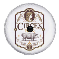 Circes BBQ Funny Greek Mythology Dark Humor Spare Tire Cover Slow Smoked Legendary Flavor Odysseus Pigs Odyssey Parody